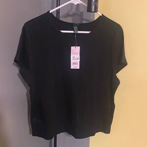 Black Short Sleeve Women's Top